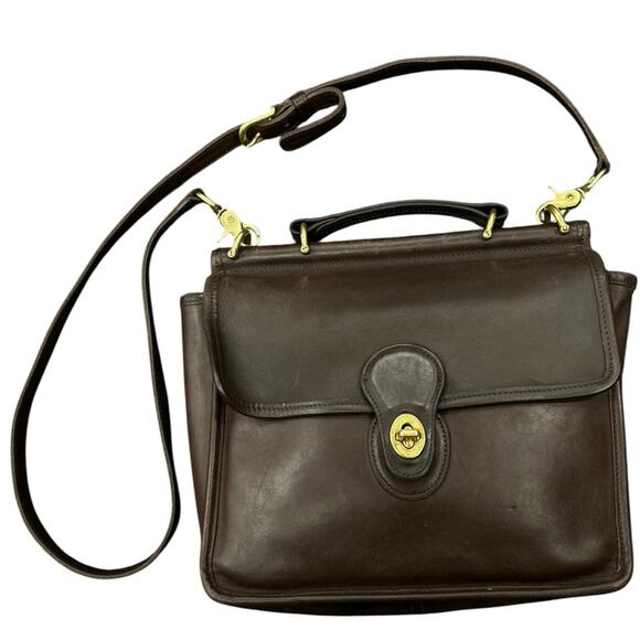 VINTAGE COACH Leather Messenger Bag #9303 in Chocolate Brown - Picture 1 of 6